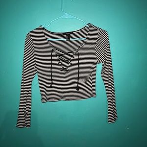 Cropped striped shirt